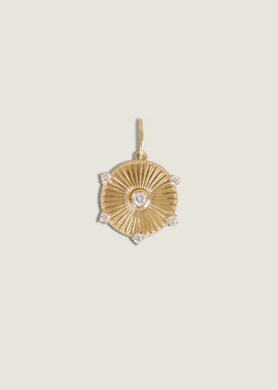 Jordyn Ribbed Coin Pendant Diamond sold by Kinn