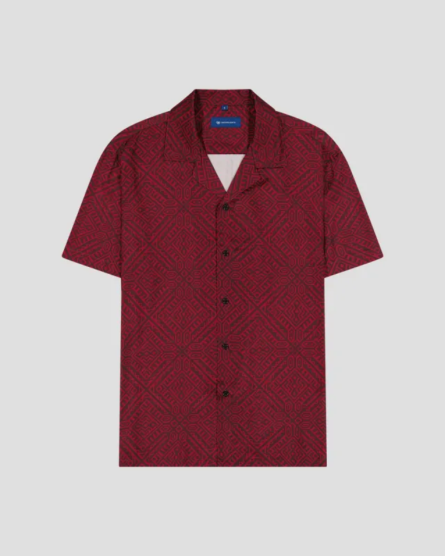 SG Camp Collar Shirt - Red Aztec sold by Southern Gents