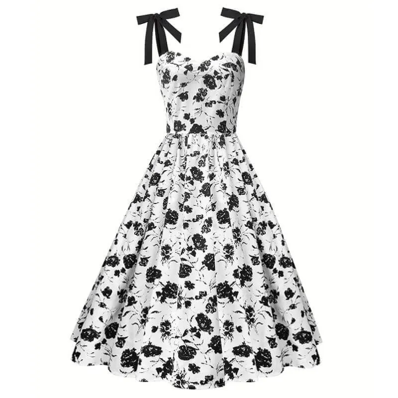 Black Rose Print Sleeveless Dress sold by GTHIC