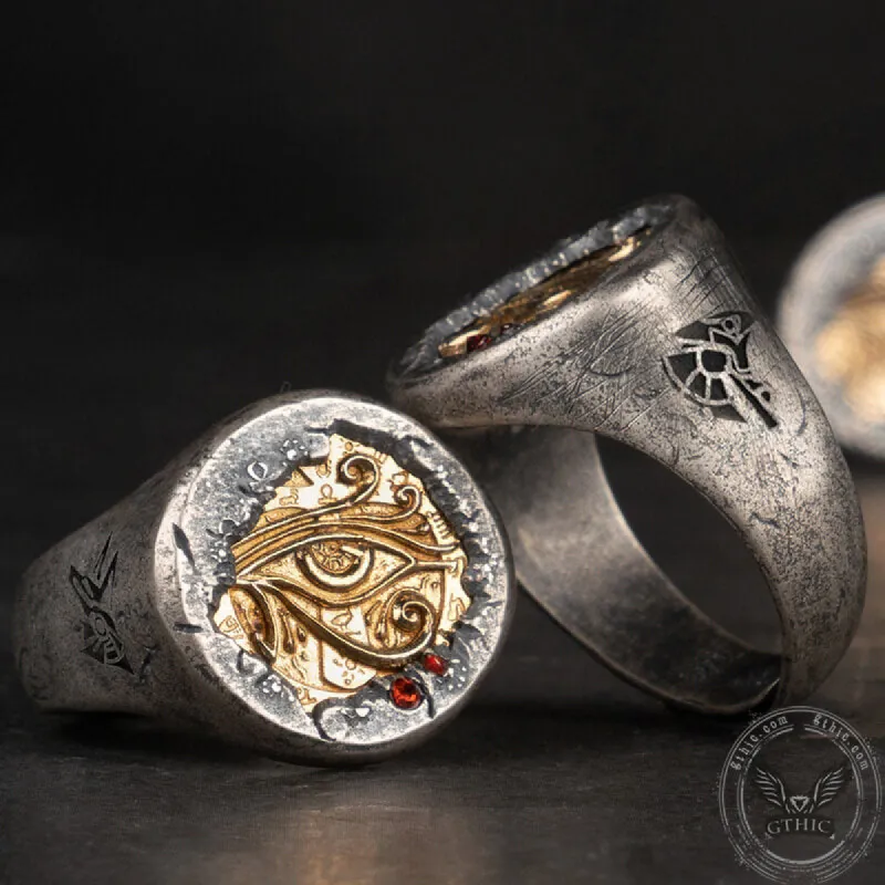 Egypt Symbol Design Sterling Silver Eye of Horus Ring sold by GTHIC