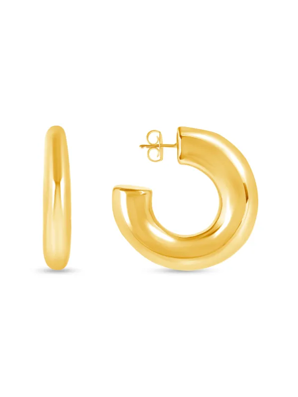 Chloe Hammered Hoop Earrings sold by LeMel
