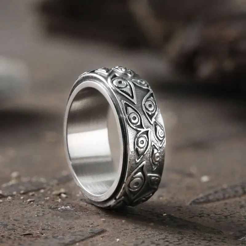 Evil Eye Stainless Steel Spinner Ring sold by GTHIC