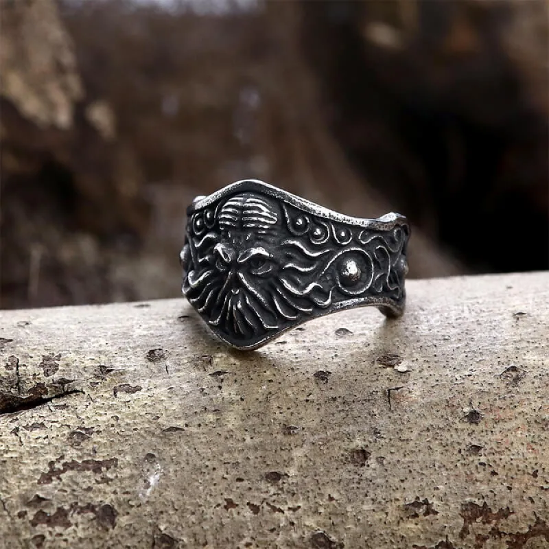 Gothic Octopus Stainless Steel Cthulhu Ring sold by GTHIC
