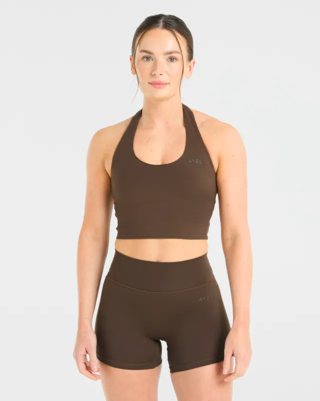 Staple Halterneck Crop Top - Brown sold by AYBL