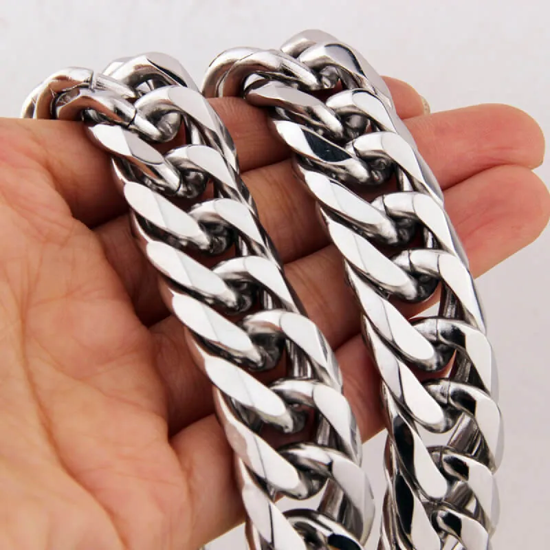 Heavy Polished Cuban Link Chain Stainless Steel Men's Necklace sold by GTHIC