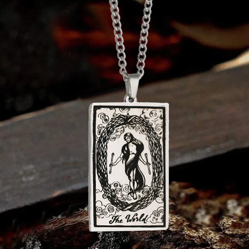 The World Major Arcana Tarot Stainless Steel Necklace sold by GTHIC