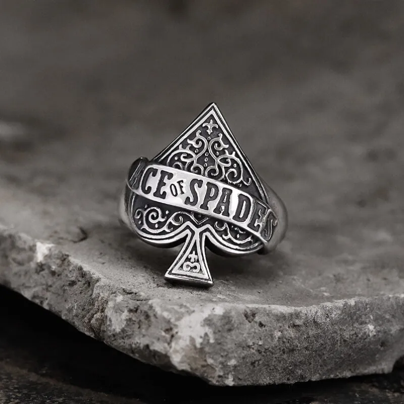 Ace Of Spades Stainless Steel Ring sold by GTHIC