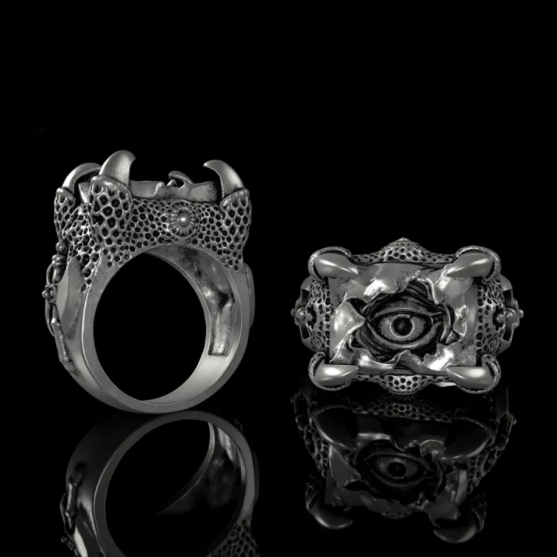 Dragon Claw Evil Eye Sterling Silver Ring sold by GTHIC