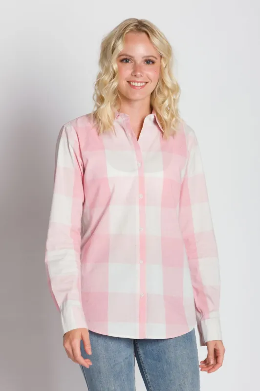 Julie | Women's Long Sleeve Plaid Button Up Shirt sold by Ably Apparel