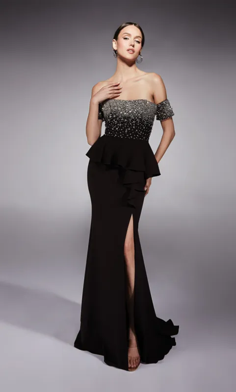 ALYCE Paris 27715 Special Occasion Off The Shoulder Peplum Fit N Flare Dress sold by Alyce Paris
