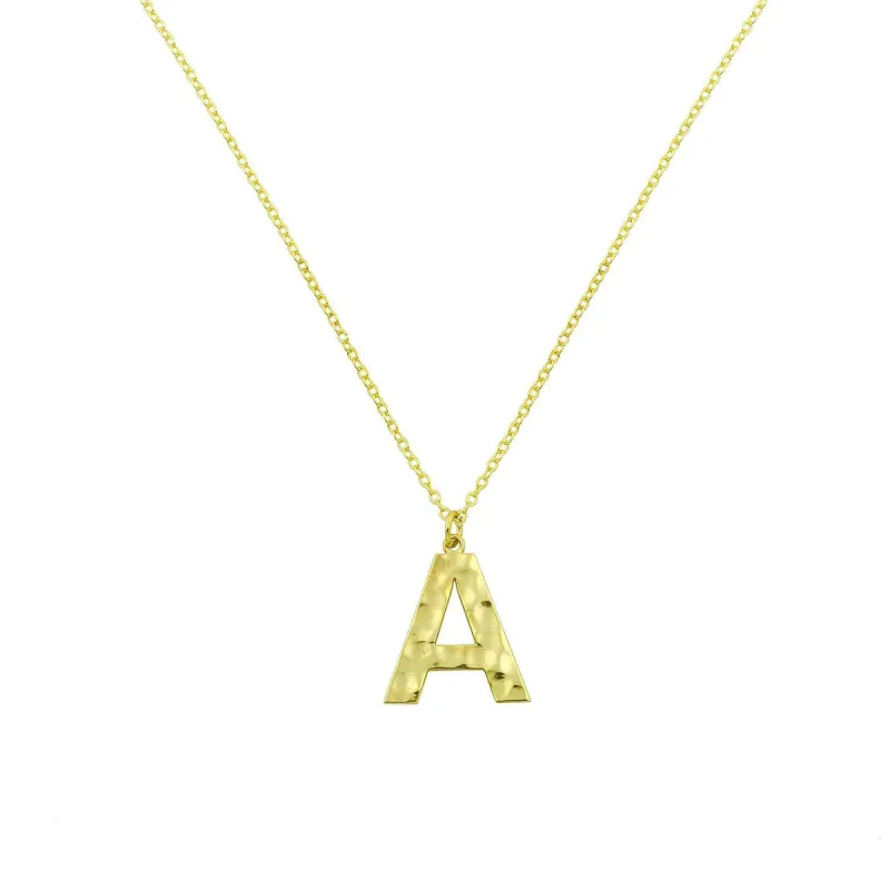 Hammered Initial Necklace sold by The Sis Kiss
