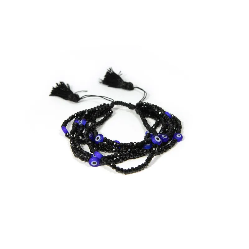 Multi Strand Beaded Evil Eye Bracelet sold by The Sis Kiss