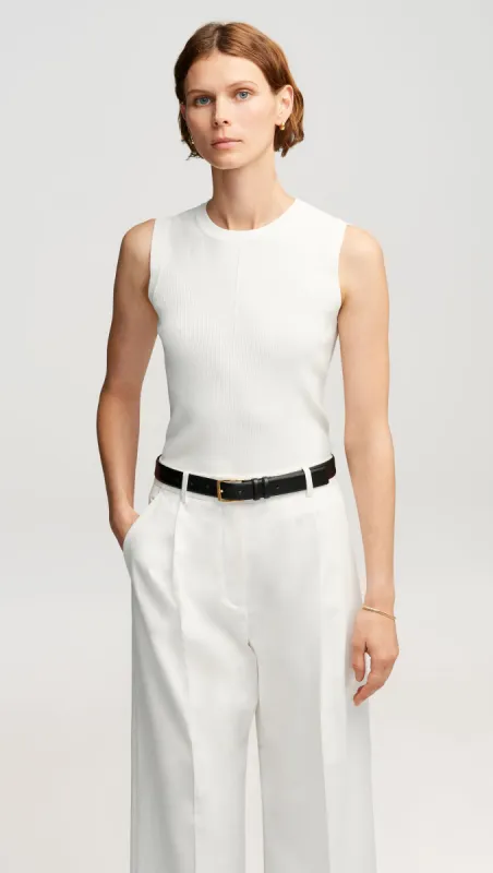 Knit Tank in Stretch Rayon | White sold by Argent