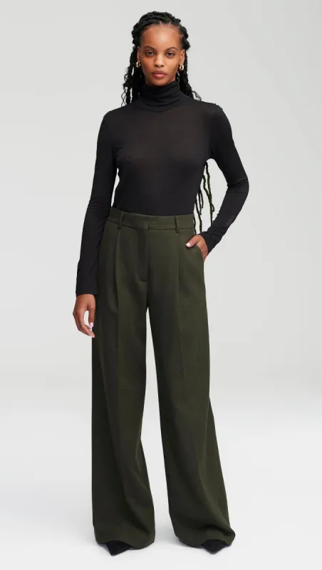 Single Pleat Trouser in Wool Twill | Hunter sold by Argent