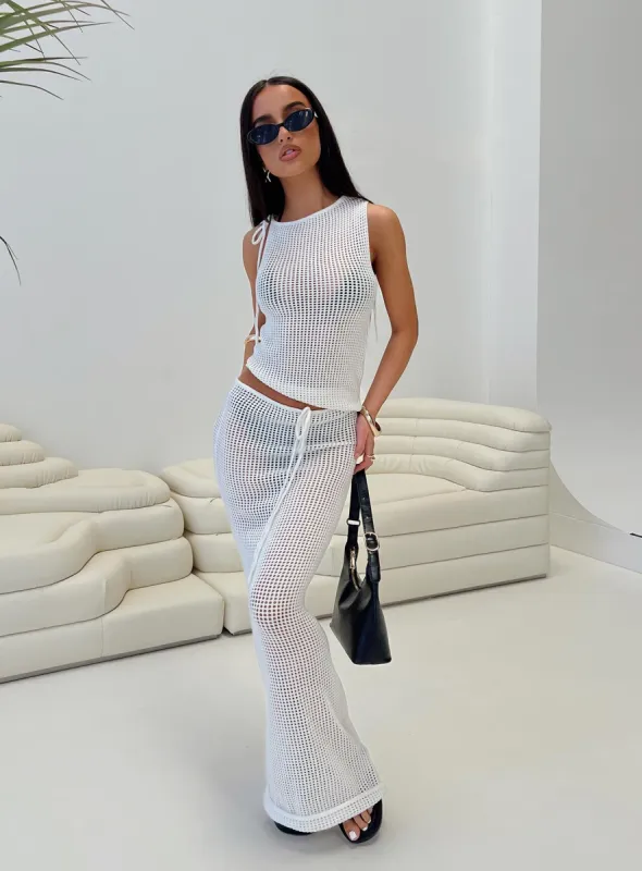 Auralia Knit Maxi Skirt White sold by Princess Polly