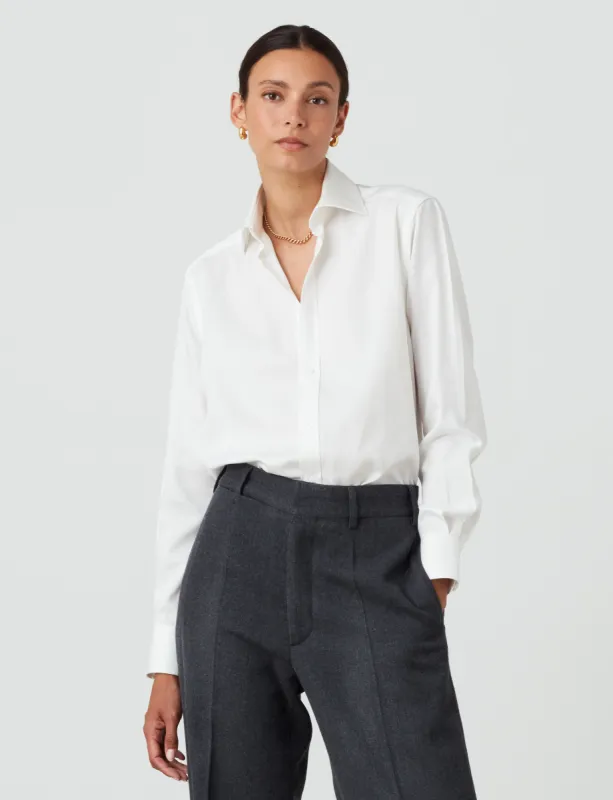 The Boyfriend: TENCEL™ Lyocell, Off-White sold by With Nothing Underneath