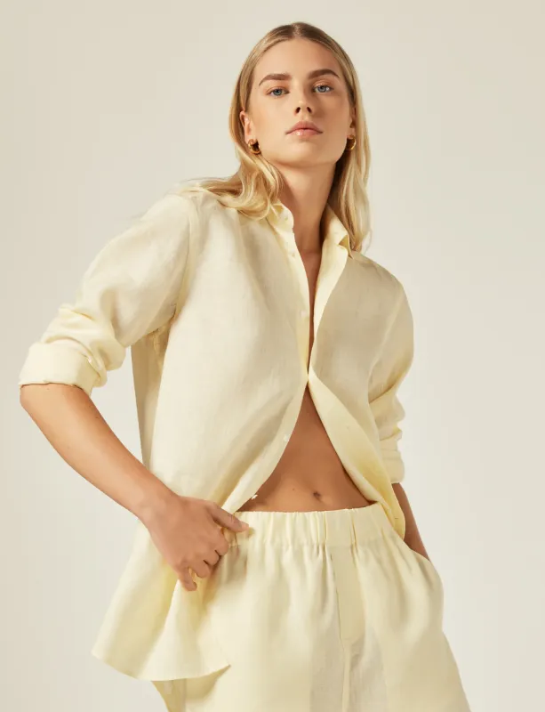 The Boyfriend: Linen, Lemon Yellow sold by With Nothing Underneath