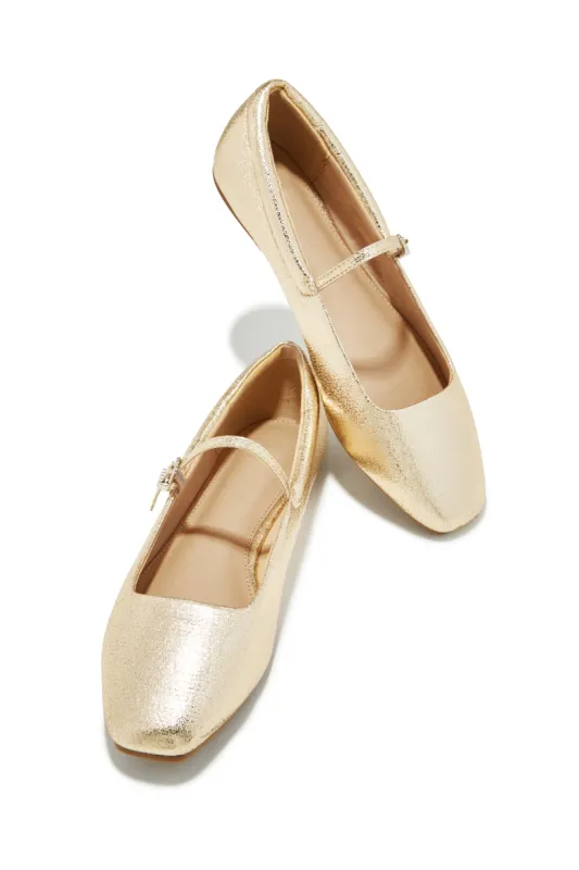Zoe Flats - Gold sold by Miss Lola
