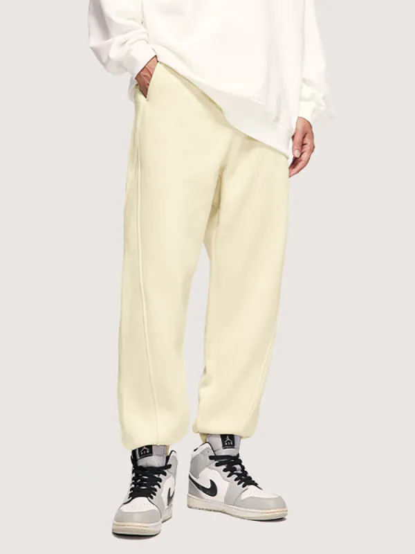 Solid-Color Warm-Padded Sweatpants With A Drawstring sold by Oeyes