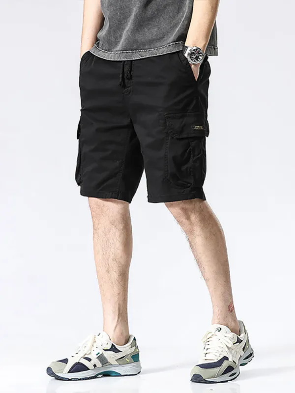 Men'S Solid Color Cargo Shorts sold by Oeyes