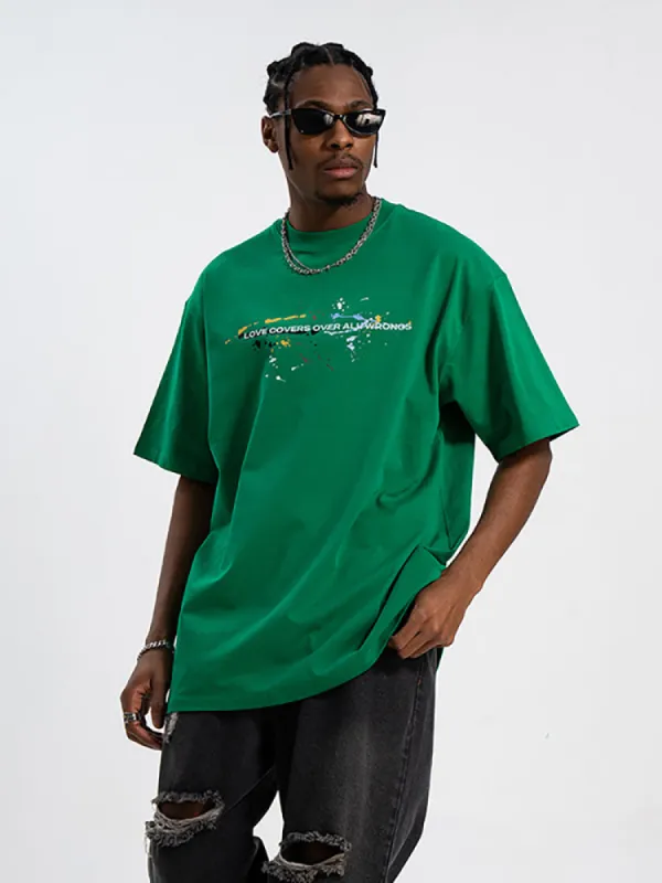 Men'S T-Shirts With Splash Ink Chest Print sold by Oeyes