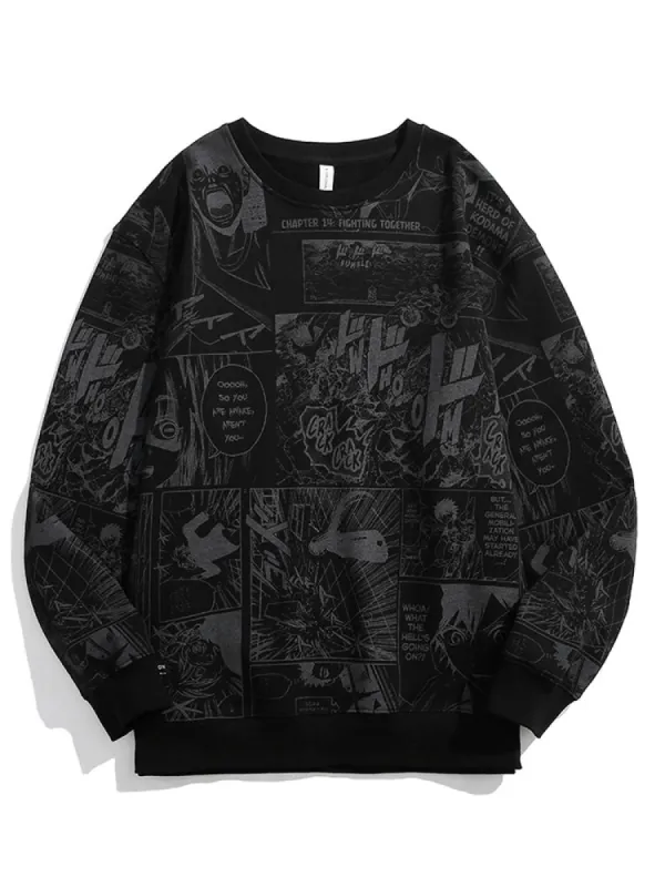 Crew Neck Fleece Cartoon Spliced Men'S Hoodies sold by Oeyes