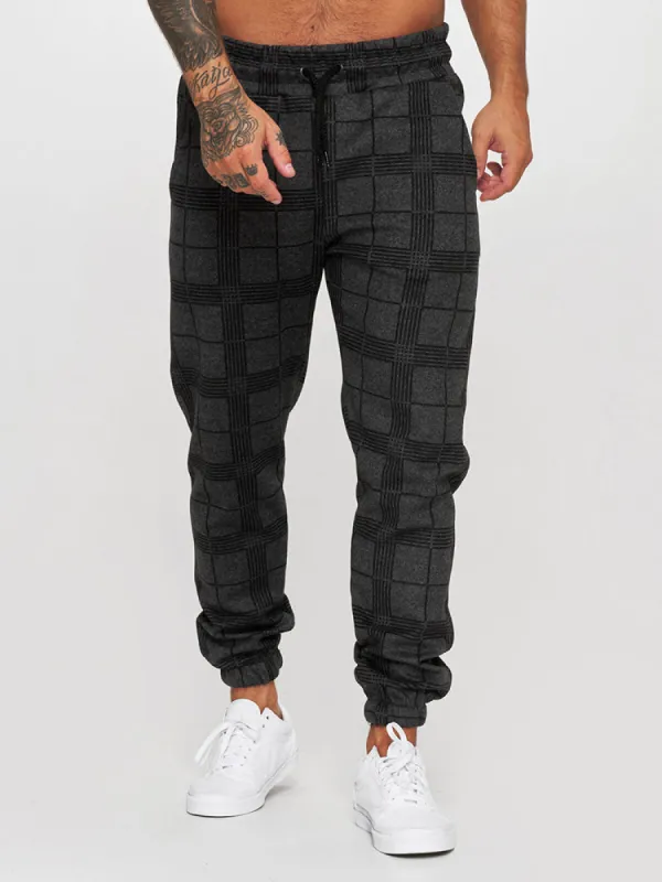 Print Plaid Casual Fitness Jogger sold by Oeyes