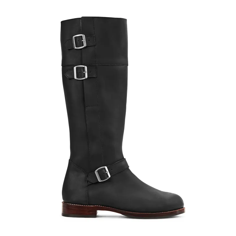 The Reina in Black ~ Wide ~ Wide Calf 47cm sold by Adelante Shoe