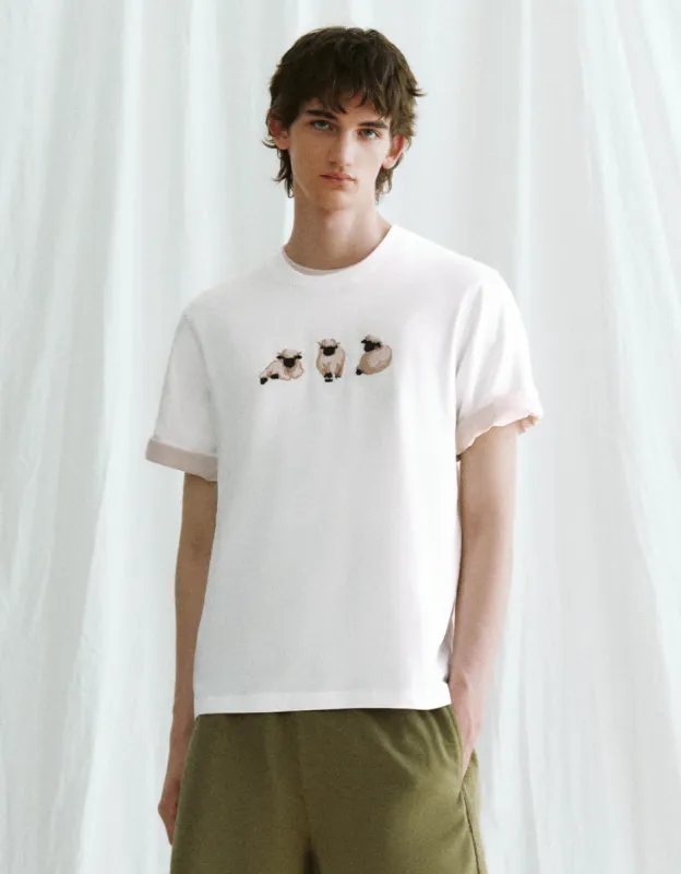 Animals Embossed Crew Neck T-Shirt sold by Urban Revivo