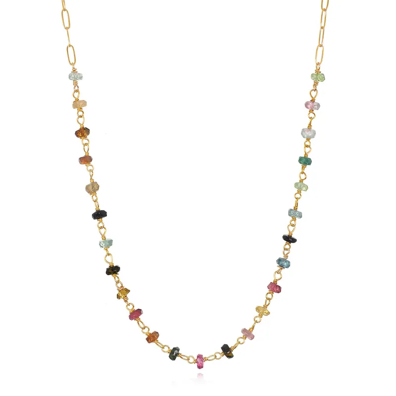 Paperclip Necklace - Tourmaline sold by Amelia Rose Design