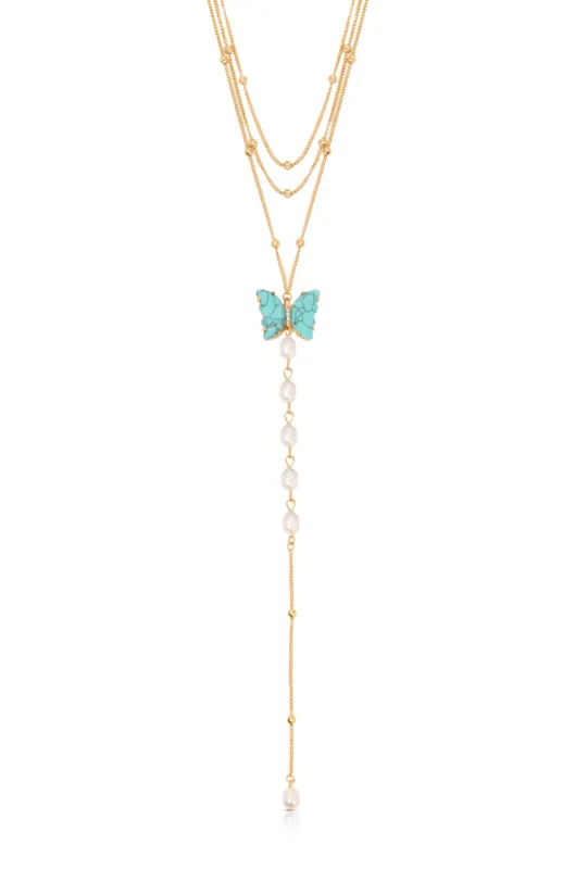 Turquoise Butterfly Lariat sold by ettika