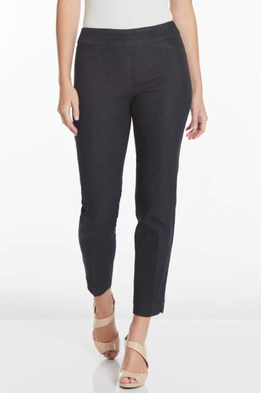 Pull-On Black Denim Ankle Pants sold by SlimSation