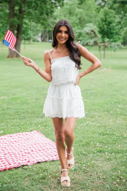 Dockside Dream White Crochet Detail Crop Top FINAL SALE sold by Pink Lily
