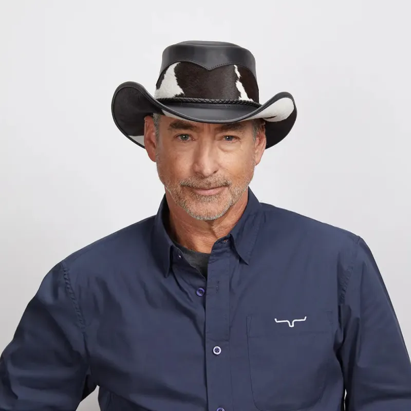 Pinto | Mens Leather Cowboy Hat with Calf Accents sold by American Hat Makers