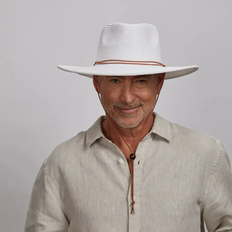 Felix | Mens White Wide Brim Straw Sun Hat sold by American Hat Makers