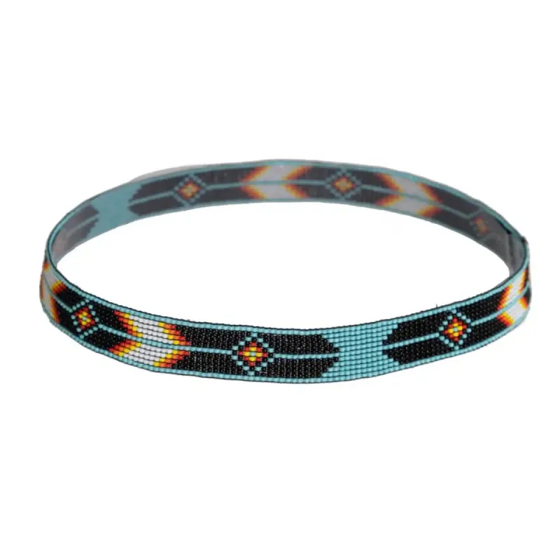 Arapaho | Turquoise Beaded Hat Band sold by American Hat Makers