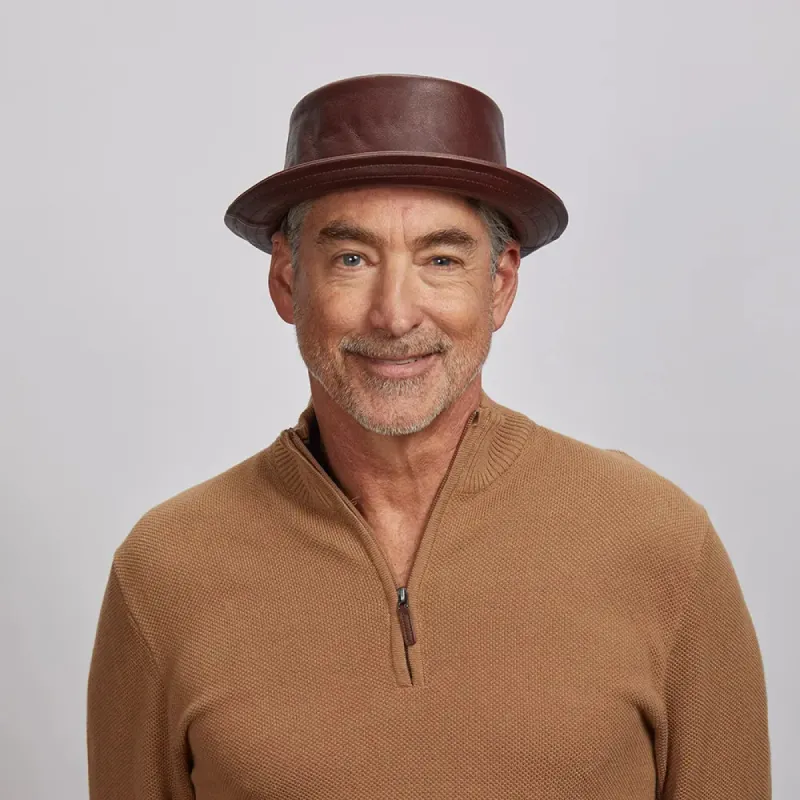 Rumble | Mens Leather Pork Pie Hat sold by American Hat Makers