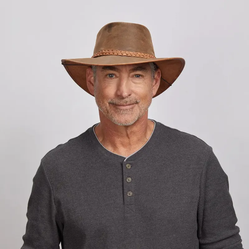 Crusher | Mens Crushable Leather Outback Hat sold by American Hat Makers