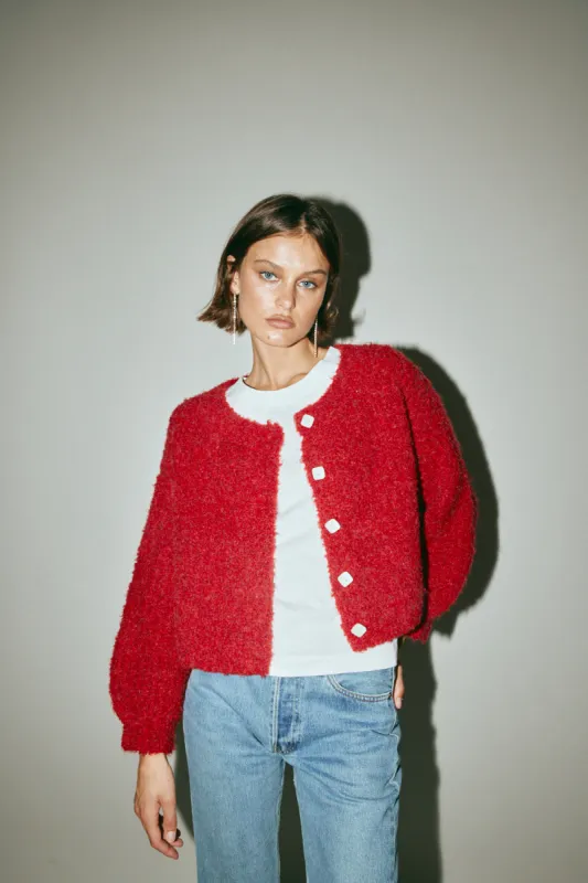 Elsie Knit Cardigan Chilli sold by Verge Girl