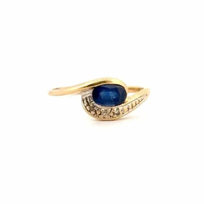 Bague Or Jaune 18 k Saphir & Diamants sold by 58 Facettes