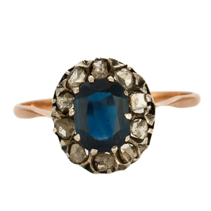 Bague marguerite saphir et diamants sold by 58 Facettes