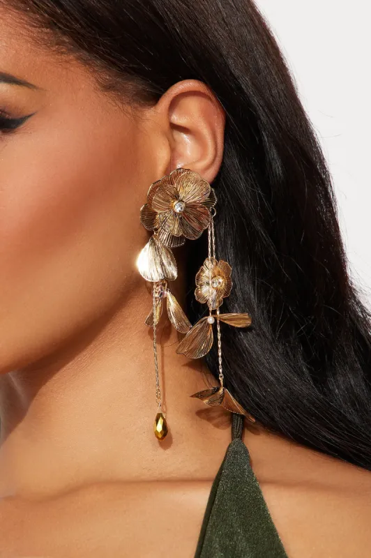 Mesmerized Bloom Drop Earrings - Gold sold by Fashion Nova
