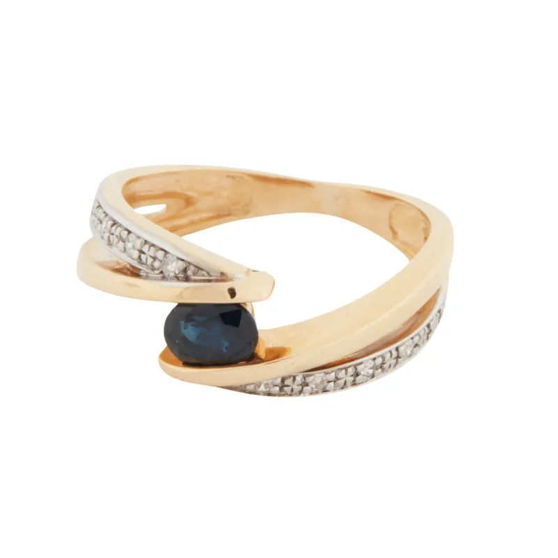 Bague or jaune - Saphir et Diamants sold by 58 Facettes