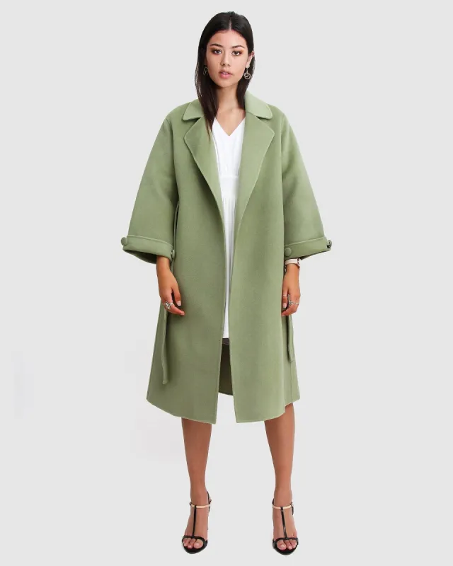 Stay Wild Oversized Wool Coat - Grass sold by Belle & Bloom