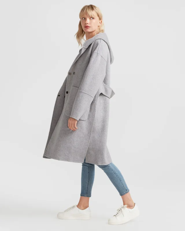Walk This Way Wool Blend Oversized Coat - Grey sold by Belle & Bloom