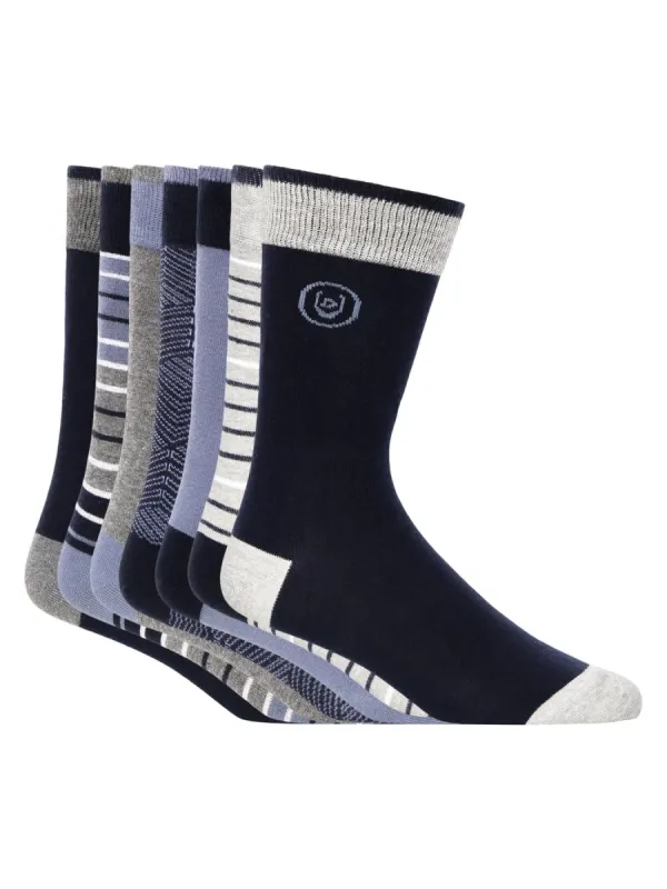 Mens Bellion Blue Socks 7pk Assorted sold by Brand Corner