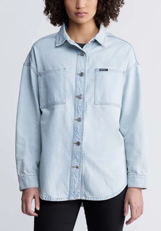 Sydney Women's Denim Shacket in Bleached Blue - BL15947 sold by Buffalo Jeans