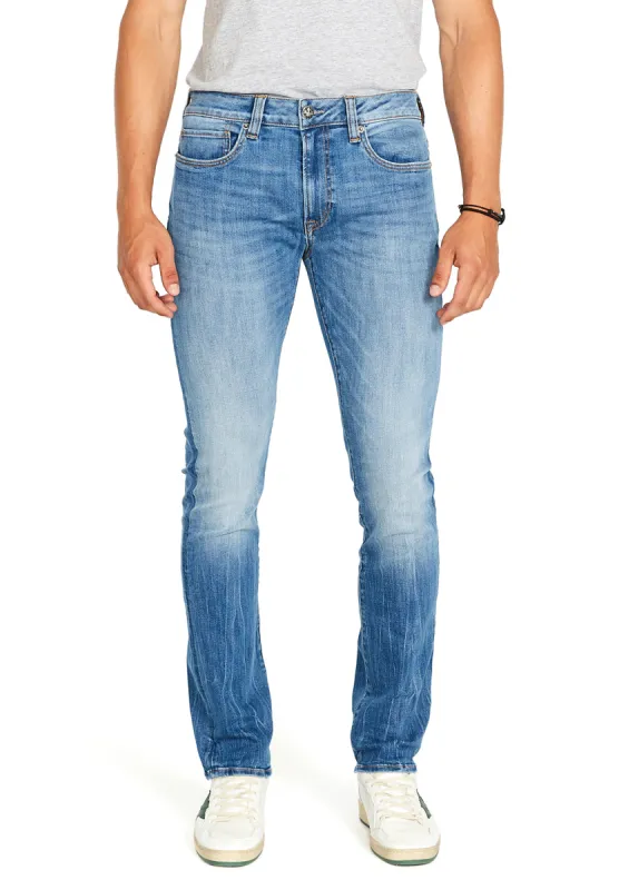 Slim Ash Men's Jean in Veined and Crinkled Blue - BM22611 sold by Buffalo Jeans