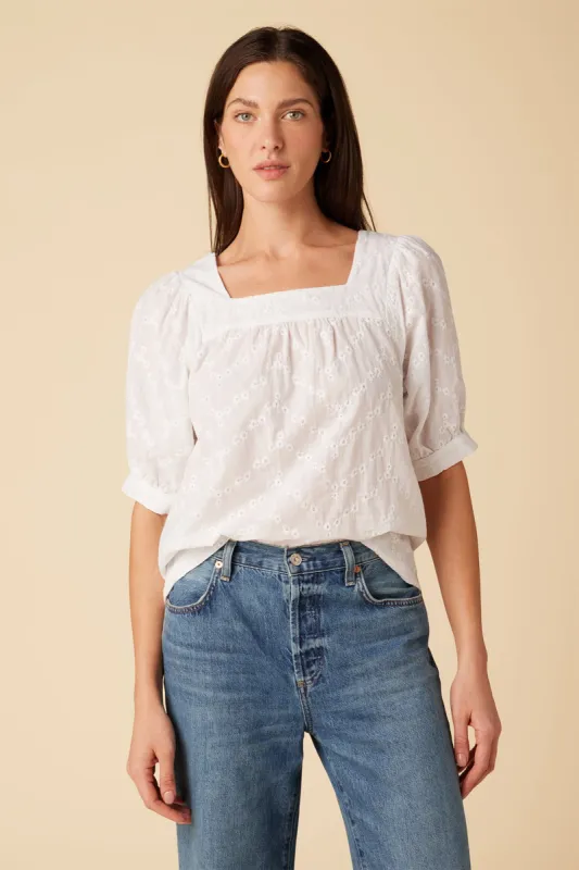 Edith Upcycled Eyelet Blouse - White sold by Amour Vert
