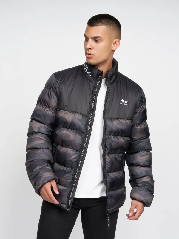 Carlito Oversized Puffa Black Camo sold by Brand Corner